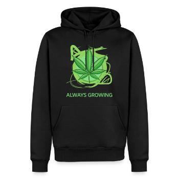 Always Growing - Männer Premium Bio Hoodie - Schwarz - Vorne - Nico (187cm)
