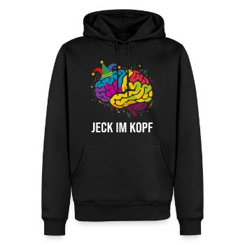 Karneval Kostüm Jeck im Kopf Fasching Zubehör 2026 - Männer Premium Bio Hoodie - Schwarz - Vorne - Nico (187cm)