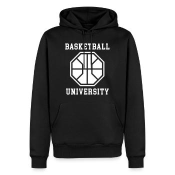 Basketball University Emblem - Men’s Premium Organic Hoodie - black - Front - Nico (187cm)
