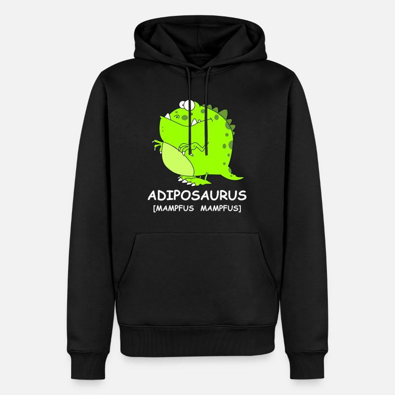 Adiposaursus Dino-Comic - Männer Premium Bio Hoodie - Schwarz