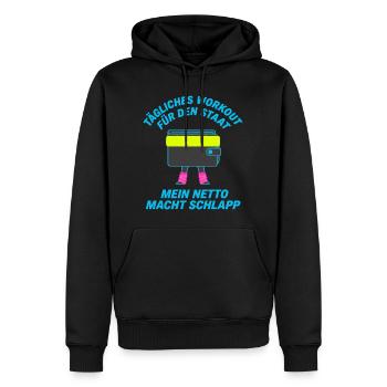 Tägliches Workout Fuer Den Staat - Männer Premium Bio Hoodie - Schwarz - Vorne - Nico (187cm)