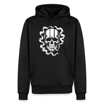 Conception du crâne fumant - Sweat à capuche Premium bio Homme - noir - Devant - Nico (187cm)