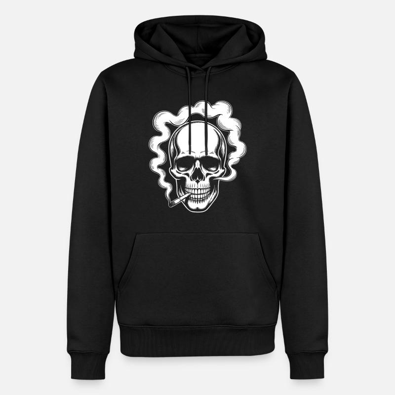 Conception du crâne fumant - Sweat à capuche Premium bio Homme - noir