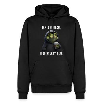 Cadeau de grenouille à café pour les collègues et amis - Sweat à capuche Premium bio Homme - noir - Devant - Nico (187cm)