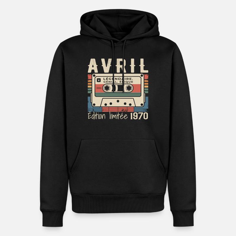 avril 1970 April 1970 - Sweat à capuche Premium bio Homme - noir