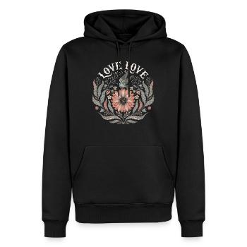 Romantisches Blumen Motiv für Damen und Mädchen - Männer Premium Bio Hoodie - Schwarz - Vorne - Nico (187cm)