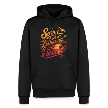 Désolé J'ai Vu un Oiseau Humour Ornithologie - Sweat à capuche Premium bio Homme - noir - Devant - Nico (187cm)