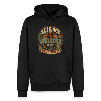 La science devient de plus en plus folle - Sweat à capuche Premium bio Homme - noir - Devant - Nico (187cm)