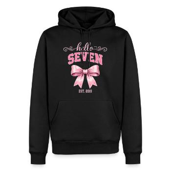 Hello Seven 7 Ans Est 2019 Anniversaire Nœud - Sweat à capuche Premium bio Homme - noir - Devant - Nico (187cm)