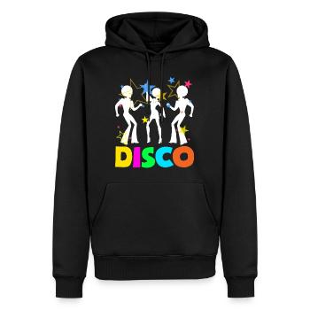 Retro Back to the 80s Vintage Design - Männer Premium Bio Hoodie - Schwarz - Vorne - Nico (187cm)