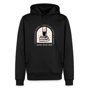 Maman club de lecture drôle introvertie mère - Sweat à capuche Premium bio Homme - noir - Devant - Nico (187cm)
