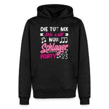 Die Tut Nix Die Will Nur Schlager Party Spruch - Männer Premium Bio Hoodie - Schwarz - Vorne - Nico (187cm)