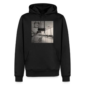 Lost Fox Noir Airport Rétro Animal Crime Vintage - Sweat à capuche Premium bio Homme - noir - Devant - Nico (187cm)