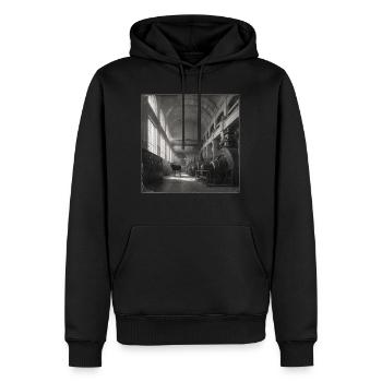 Lost Place Moose Art noir & blanc Crime animalier - Sweat à capuche Premium bio Homme - noir - Devant - Nico (187cm)