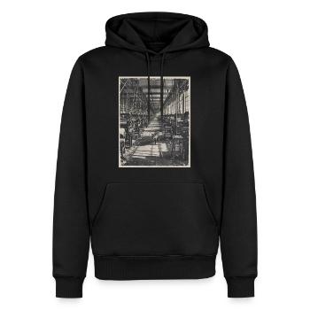Lost Places Fox Retro Industrie Crime Animal - Sweat à capuche Premium bio Homme - noir - Devant - Nico (187cm)