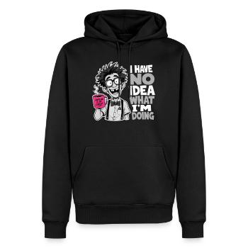Je n’ai aucune idée de ce que je fais, Gift Gerd Humour - Sweat à capuche Premium bio Homme - noir - Devant - Nico (187cm)