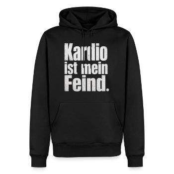 Kardio ist mein Feind Fitness Spruch Gym - Männer Premium Bio Hoodie - Schwarz - Vorne - Nico (187cm)