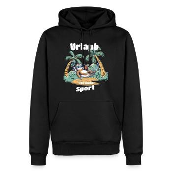Urlaub ist mein Sport Faultier T-Shirt Sommer - Männer Premium Bio Hoodie - Schwarz - Vorne - Nico (187cm)