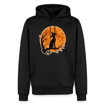Greyhound Full Moon T-Shirt Halloween Vintage - Men’s Premium Organic Hoodie - black - Front - Nico (187cm)