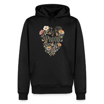 T-shirt fier en forme de cœur floral LGBTQ Pride vintage - Sweat à capuche Premium bio Homme - noir - Devant - Nico (187cm)