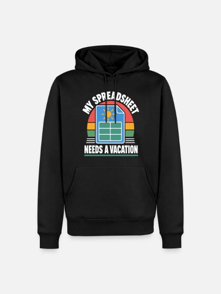 Tabellenkalkulation braucht Urlaub - Männer Premium Bio Hoodie - Schwarz