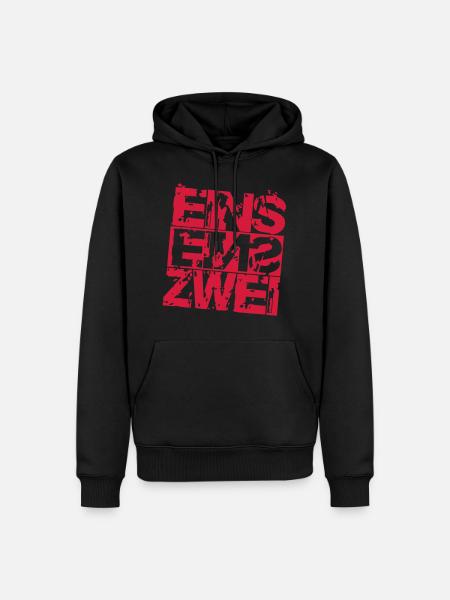 einseinszwei - Männer Premium Bio Hoodie - Schwarz
