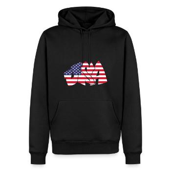 USA Graffiti US-Flagge Amerika - Männer Premium Bio Hoodie - Schwarz - Vorne - Nico (187cm)
