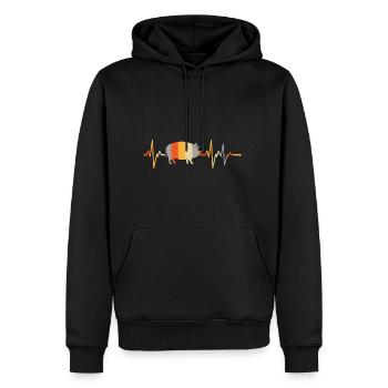 Herzschlag Schwein Landwirt - Männer Premium Bio Hoodie - Schwarz - Vorne - Nico (187cm)