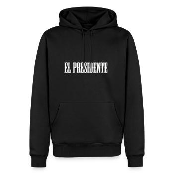 El Presidente - Sweat à capuche Premium bio Homme - noir - Devant - Nico (187cm)