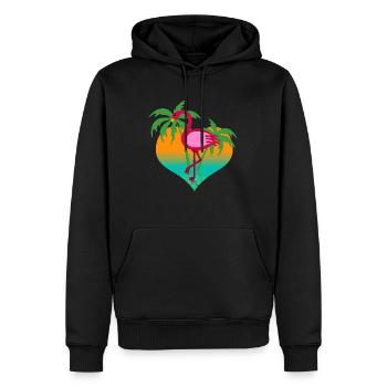 Flamant dans l'eau - Sweat à capuche Premium bio Homme - noir - Devant - Nico (187cm)