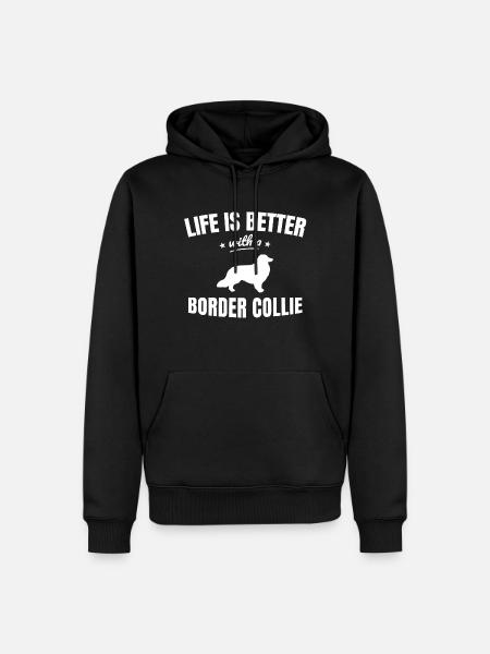 Border Collie - Männer Premium Bio Hoodie - Schwarz