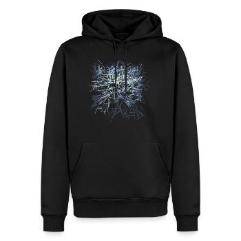 Abstrait - Sweat à capuche Premium bio Homme - noir - Devant - Nico (187cm)