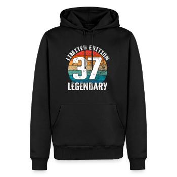 Joyeux anniversaire - 37th Birthday Limited Edition - Sweat à capuche Premium bio Homme - noir - Devant - Nico (187cm)