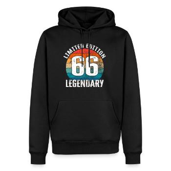Happy Birthday - 66th Birthday Limited Edition - Men’s Premium Organic Hoodie - black - Front - Nico (187cm)