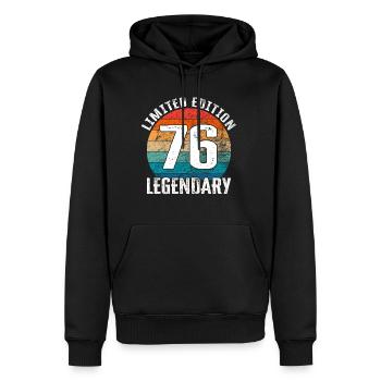 Happy Birthday - 76. Geburtstag Limited Edition - Männer Premium Bio Hoodie - Schwarz - Vorne - Nico (187cm)