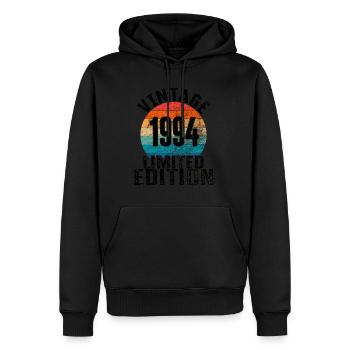 Year of birth 1994 Vintage Limited Edition Retro - Men’s Premium Organic Hoodie - black - Front - Nico (187cm)