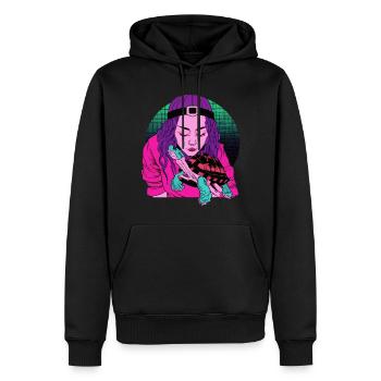 Amour de tortue - Sweat à capuche Premium bio Homme - noir - Devant - Nico (187cm)