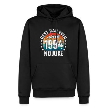 Meilleur papa du monde depuis 1994 No Joke - Sweat à capuche Premium bio Homme - noir - Devant - Nico (187cm)