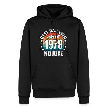 Bester Papa der Welt seit 1978 No Joke - Männer Premium Bio Hoodie - Schwarz - Vorne - Nico (187cm)