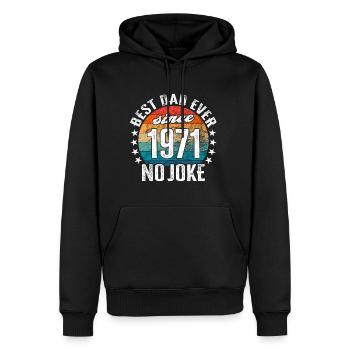 Bester Papa der Welt seit 1971 No Joke - Männer Premium Bio Hoodie - Schwarz - Vorne - Nico (187cm)