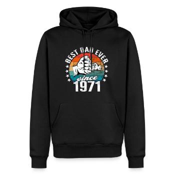 Bester Papa der Welt seit 1971 Vatertag - Männer Premium Bio Hoodie - Schwarz - Vorne - Nico (187cm)
