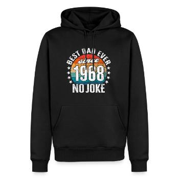 Bester Papa der Welt seit 1968 No Joke - Männer Premium Bio Hoodie - Schwarz - Vorne - Nico (187cm)