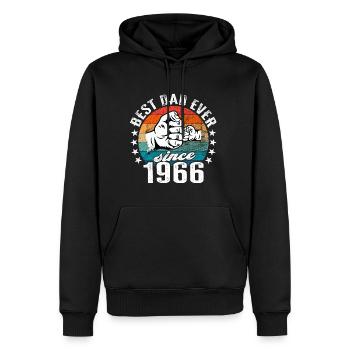 Bester Papa der Welt seit 1966 Anker - Männer Premium Bio Hoodie - Schwarz - Vorne - Nico (187cm)