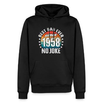 Bester Papa der Welt seit 1958 No Joke - Männer Premium Bio Hoodie - Schwarz - Vorne - Nico (187cm)