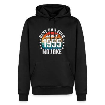 Bester Papa der Welt seit 1955 No Joke - Männer Premium Bio Hoodie - Schwarz - Vorne - Nico (187cm)