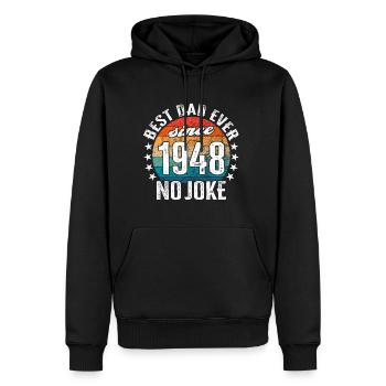 Meilleur père du monde depuis 1948 Fête des pères - Sweat à capuche Premium bio Homme - noir - Devant - Nico (187cm)