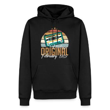 Legendär seit Februar 1989 vintage 1989 - Männer Premium Bio Hoodie - Schwarz - Vorne - Nico (187cm)