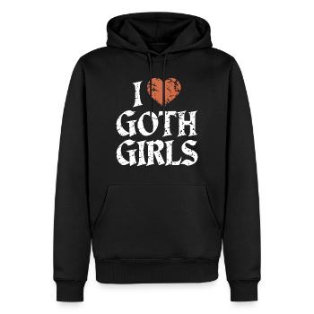 J’adore les filles gothiques ! Gothique Esthétique Goth Mommy - Sweat à capuche Premium bio Homme - noir - Devant - Nico (187cm)