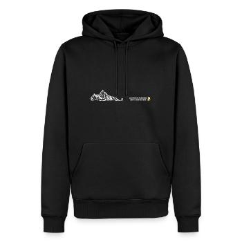Je länger die Wanderung desto kälter das Bier - Männer Premium Bio Hoodie - Schwarz - Vorne - Nico (187cm)