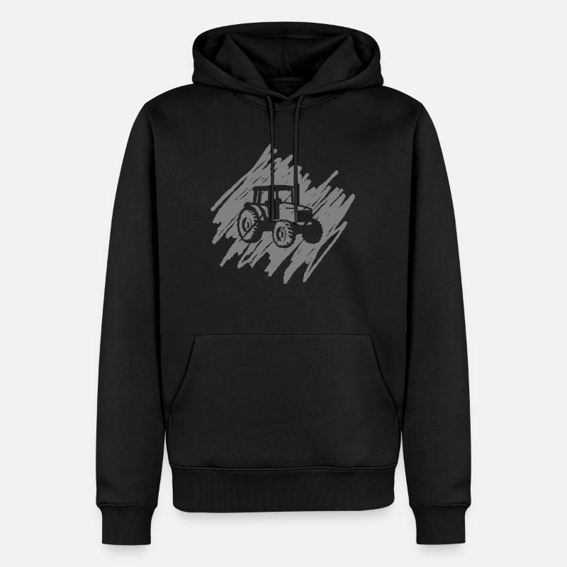 tracteur - Sweat à capuche Premium bio Homme - noir